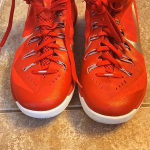 Nike high top shoes, men's 14, red